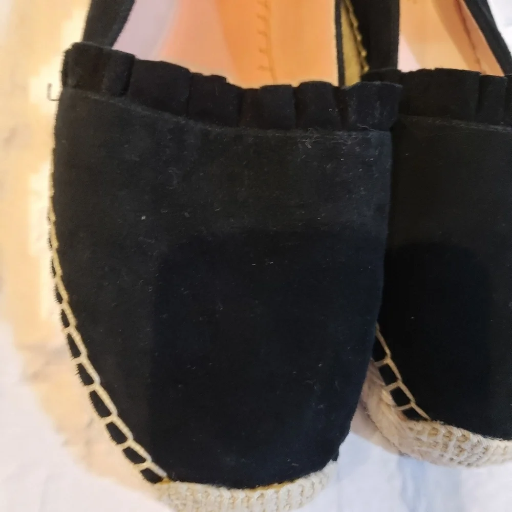 Kate Spade Lisbon Black Suede Espadrille